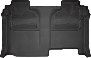 Husky Liners Weatherbeater | Fits 2019-2022 Chevrolet Siverado, GMC Sierra 1500, 2020-2022 Siver/Sierra 2500, 3500 (Crew Cab) Full Coverage| Second Row Liner, Black | 14221 Weatherbeater 2nd Seat Floor Mat (Full Coverage) Weatherbeater - Black