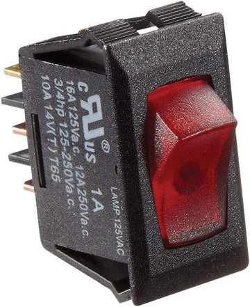 RV Designer Collection S245 Rocker Switch Black W/Red On/
