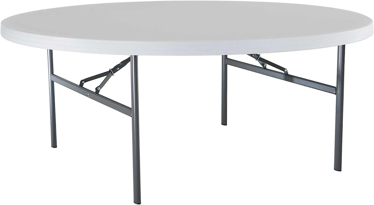 Lifetime 22673 72-Inch Round Folding Table with Molded Top, White-Granite