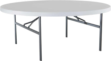 Lifetime 22673 72-Inch Round Folding Table with Molded Top, White-Granite