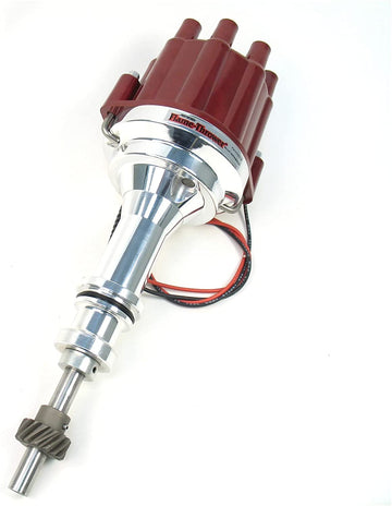 Pertronix D231801 Flame-Thrower Plug and Play Red Cap Marine Billet Electronic Distributor with Ignitor II Technology with Red Cap for Ford 351W