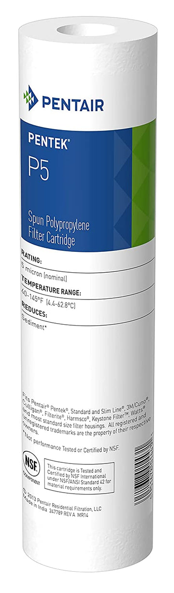 Pentek P5 Spun Polypropylene Filter Cartridge, 9-3/4-Inch x 2-3/8-Inch, 5 Microns