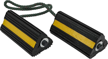 Buyers Products WC24483 Wheel Chock, Black/Yellow, 4 x 4 x 8 inches Chock Set