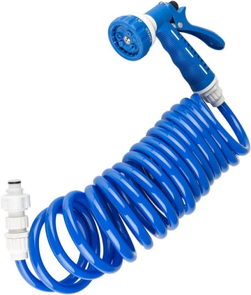 Dura Faucet (DF-SA187-WT) RV Exterior Quick Connect Sprayer & Hose Kit (Blue)