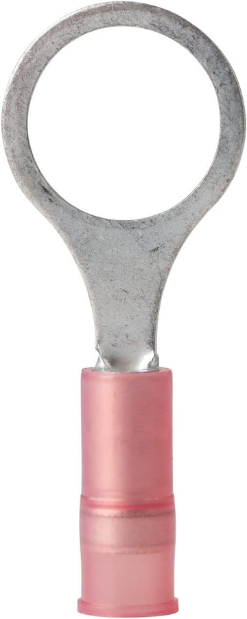 Ancor Marine Grade Electrical Nylon Insulated Double Crimp Funnel Entry Ring Terminals with Insulation Grip Size 8 Screw 22-18 AWG 6 Pack