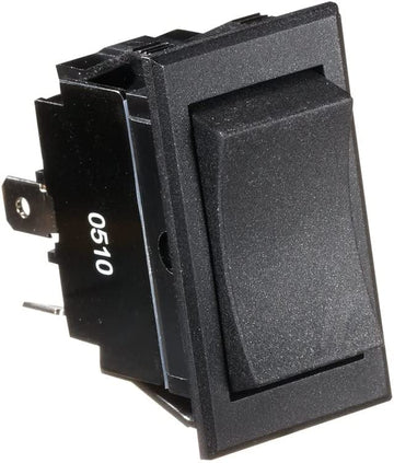 RV Designer S221, Rocker Switch, 20 Amp, 4 Terminals, Momentary On / Off / Momentary On, DPDT, Black, DC Electrical Four Terminal