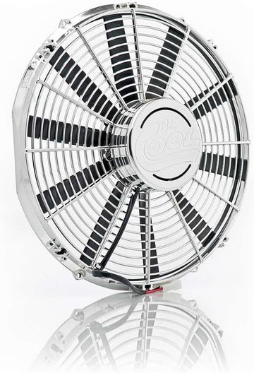 Be Cool 75033 16" Chrome Plated High-Torque Electric Puller Fan Single