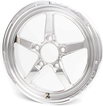 Wheel, Alumastar 1 Piece, 15 x 3.5 in, 1.750 in Backspace, Strange Spindle Mount, Aluminum, Polished, Each