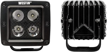 Westin 09-12205B-PR Black LED Auxiliary Lights Set (Hyper B-Force of (2) 3.2 in. x 3 in. 5W Cree Flood Beam w/Black faceplate), 1 Pack