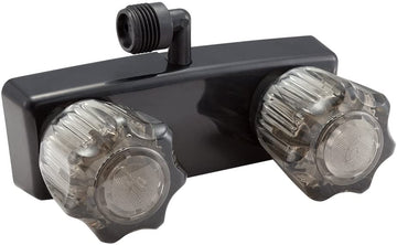 Dura Faucet (DF-SA100S1-BK) RV Shower Faucet Valve Diverter for Exterior Shower Boxes with Crystal Acrylic Knobs (Black)