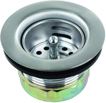 JR Products 95325 1-1/2" Chrome Strainer with Push-In Basket