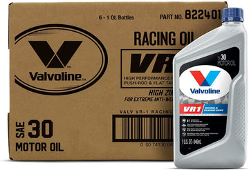 Valvoline (VV223-6PK) VR1 SAE 30 Racing Motor Oil - 1 Quart Bottle, (Case of 6) 1 Quart, Case of 6 SAE 30