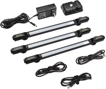 Dewalt Motion Activated LED Magnetic Shelving Light Kit for Work and Mechanics Shops (3 Lights, 500-Lumen Each)