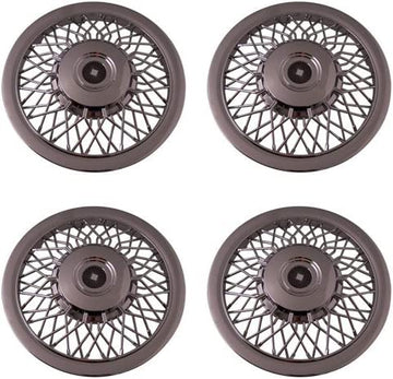 Set of 4 Chrome 15 Inch Aftermarket Replacement Hubcaps with Metal Clip Retention System - Part Number: IWC1215