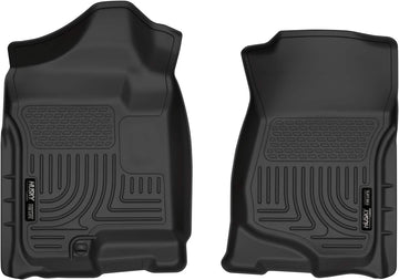 Husky Liners 18201 WeatherBeater Black Front Floor Liner Crew/Extended Cab Weatherbeater Front Floor Mats Black