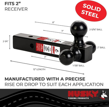 Husky 31349 Class III/IV Triple Tow and Adjustable Ball Mount
