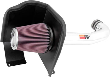 K&N Performance Air Intake Kit 77-3082KP with Polished Metal Tube and Lifetime Red Oiled Filter for Escalade, Silverado 1500, Suburban, Tahoe, Sierra, Yukon, Denali, XL
