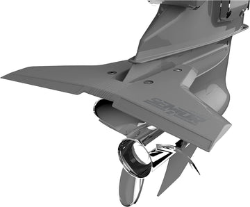 STINGRAY HYDROFOILS - Classic Senior 2 Hydrofoils for 40-300 hp (Grey) - Stabilizer Fins for Outboard/Outdrive Motors - Made in The USA