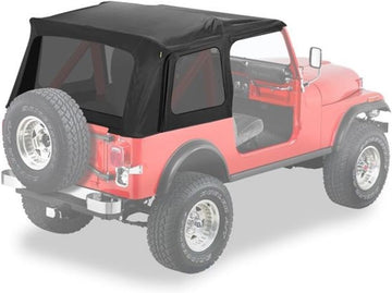 Bestop® 54599-15 Black Denim Supertop® Classic Replacement Soft Top with Tinted Windows- No Doors Included- 1976-1995 Jeep CJ7 and Wrangler