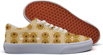 cute Koala Pattern canvas low Sneaker Shoes for women 8.5