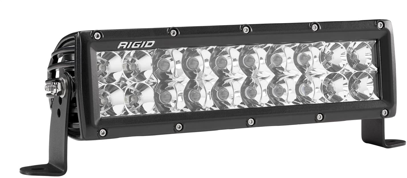 Rigid Industries 110313 E-Series Pro Spot/Flood Combo Light; Surface Mount; 10 in.; Hybrid; 10 Degree Spot/20 Degree Flood; 20 White LEDs; Black Rectangular Housing; Single;