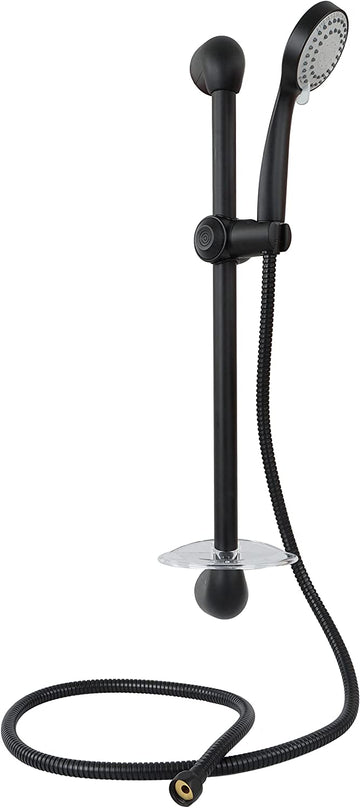 Empire Faucets Shower Slide Bar and Adjustable Shower Head Combo - Matte Black Vertical Shower System for RV Campers