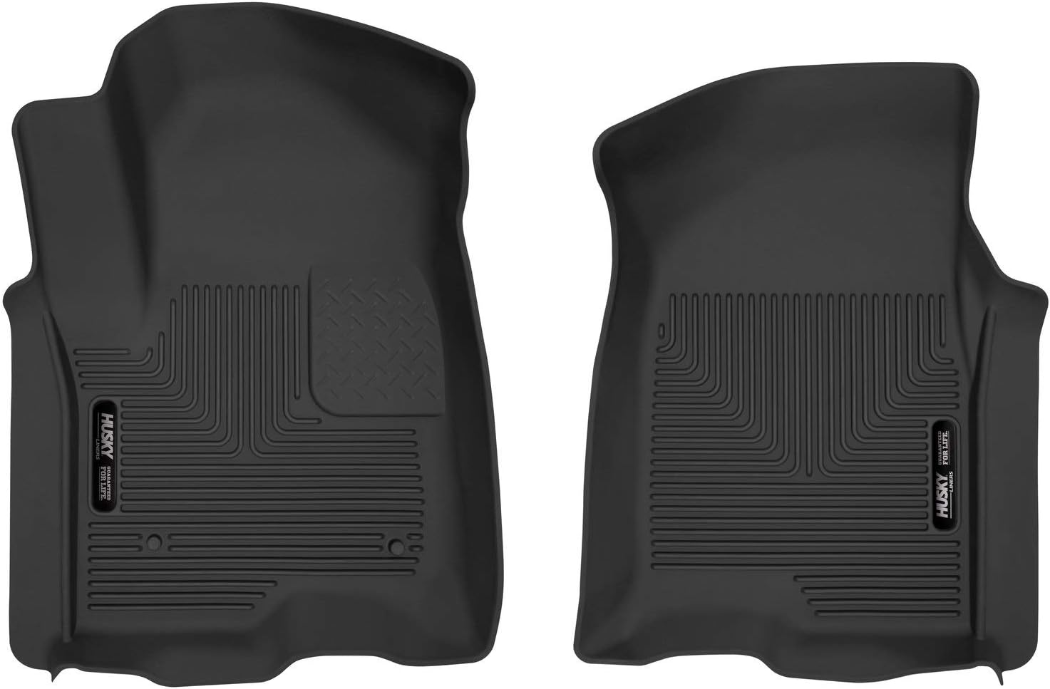 Husky Liners 54101 Black Fits 2019 Chevrolet Silverado/GMC Siera 1500 Crew Cab/Double Cab, 2020 Chevrolet Silverado/GMC Sierra 2500/3500 Crew Cab/Double Cab X-act Contour Front Floor Mats