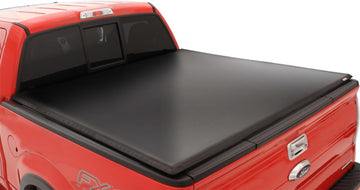 Lund 95073 Genesis Tri-Fold Truck Bed Tonneau Cover for 2004-2014 Ford F-150; 2006-2008 Lincoln Mark LT | Fits 6.5' Bed Folding 6' 7" Bed Black Leather Look