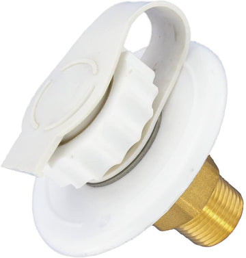 Valterra A01-0170LF White 2-3/4" MPT Lead-Free Flush Mount Water Inlet