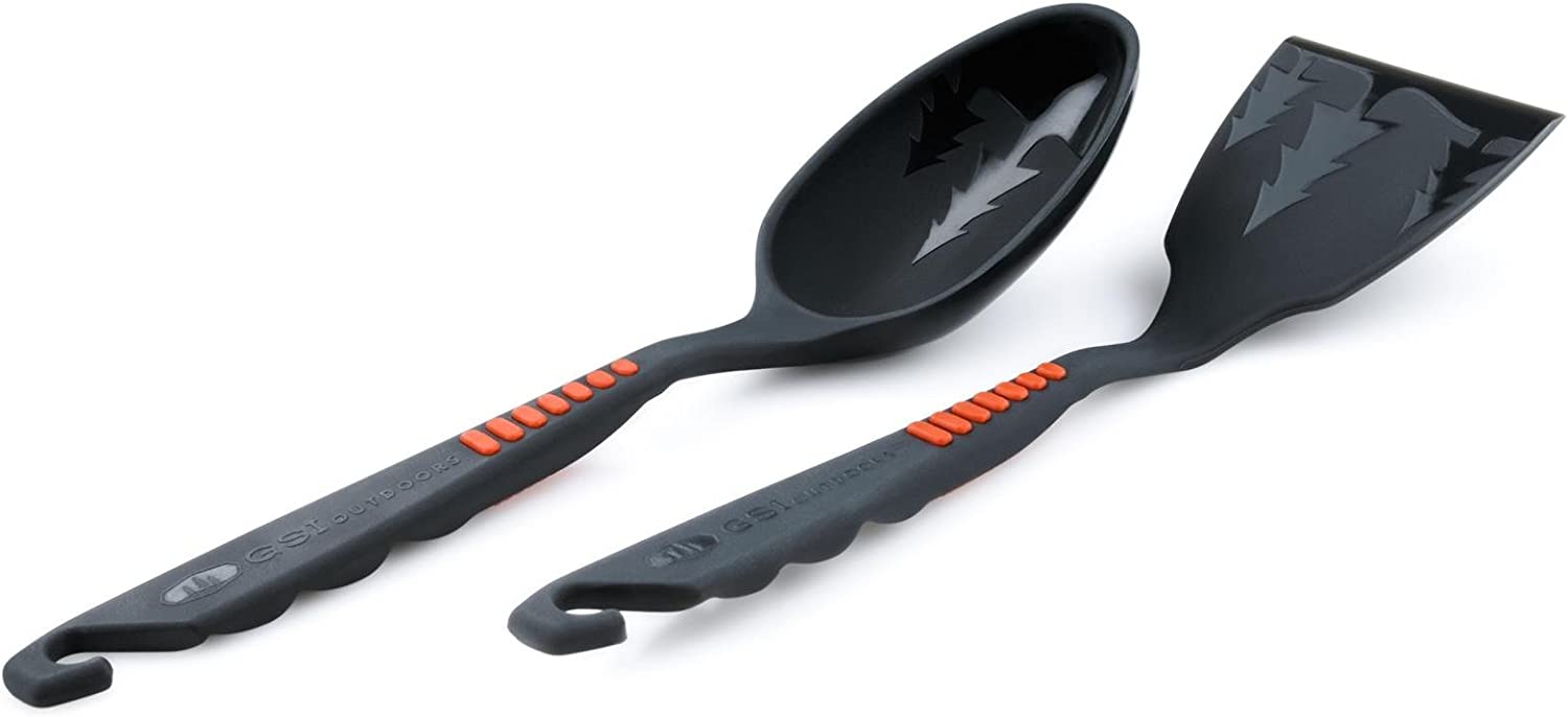GSI Outdoors Spoon/Spatula Set Grey, 7.4 inch Gray 7.4 inch