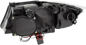 AnzoUSA 121335 Black Clear Projector Halo Headlight with LED Bar for BMW 3 Series E90-E91 - (Sold in Pairs)