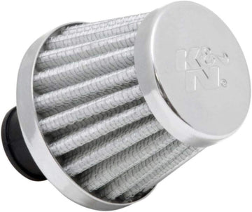 K&N 62-1600WT Vent Air Filter / Breather: Vent Air Filter/ Breather; 0.375 in/0.5 in (10 mm/13 mm) Flange ID; 1.75 in (44 mm) Height; 2 in (51 mm) Base; 1.5 in (38 mm) Top