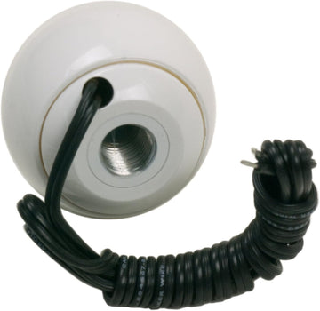 B&M 46112 White Replacement Shifter Knob with Button and SAE Threads