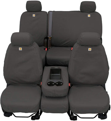 Covercraft Carhartt SeatSaver Front Row Custom Fit Seat Cover for Select Chevrolet/GMC Models - Duck Weave (Gravel) - SSC3458CAGY