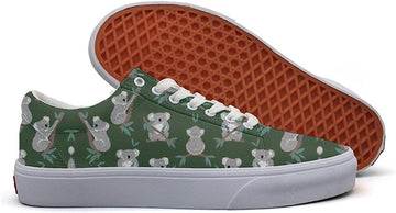 Forest Koala Bears Flannel canvas Casual low Sneaker Shoes for women 9.5