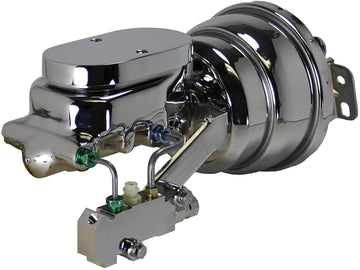 LEED BRAKES 2L6B4 7 Inch, 1-1/8 Inch Dual Power Booster, Bore Flat Top Master, Side Mount Valve, Disc