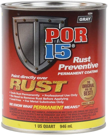 POR-15 45204 Gray Rust Preventive Coating - 1 Quart 1 quart Gray