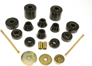 Prothane 7-103-BL Black Body and Standard Cab Mount Bushing Kit - 12 Piece