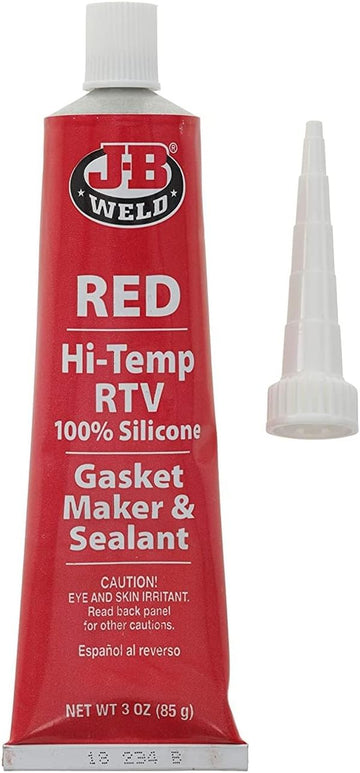 J-B Weld 31314 High Temperature RTV Silicone Gasket Maker and Sealant - Red - 3 oz