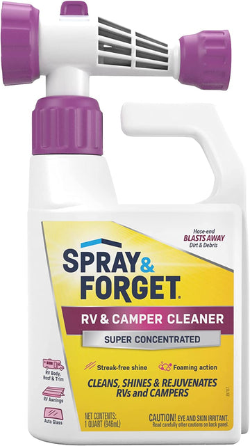Spray & Forget RV & Camper Cleaner with Hose End Adapter - 1 Quart