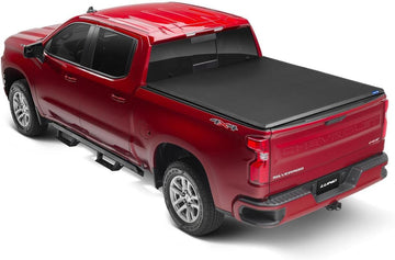 Lund Genesis Tri-Fold Soft Folding Truck Bed Tonneau Cover | 950292 | Fits 2019-2023 Chevy/GMC Silverado/Sierra, Works w/MultiPro/Flex Tailgate 5' 10" Bed (69.9") Folding 5' 10" Bed Leather Embossed Vinyl