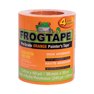 FROGTAPE Pro Grade Orange Painter's Tape, 1.41 in.x60 yd, 4 Rolls per Pack, 242808