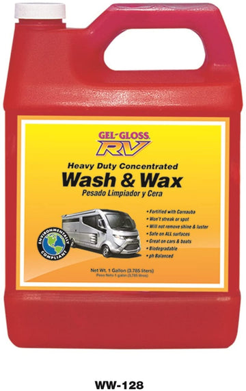 TR Industries WW128 Gel Gloss Heavy Duty RV Wash and Wax - 1 Gallon