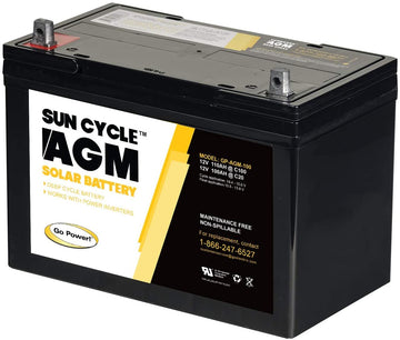 Carmanah CMH-AGM-100 100 Amp AGM Deep Cycle Rechargeable Replacement Battery for PV Solar and Inverters (No Maintenance)