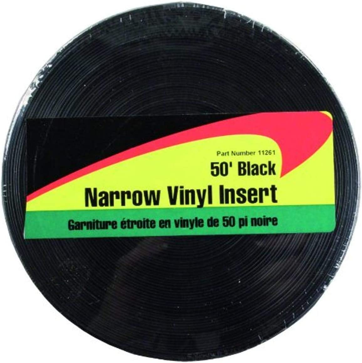 JR Products 11261 Black 50' Narrow Vinyl Insert