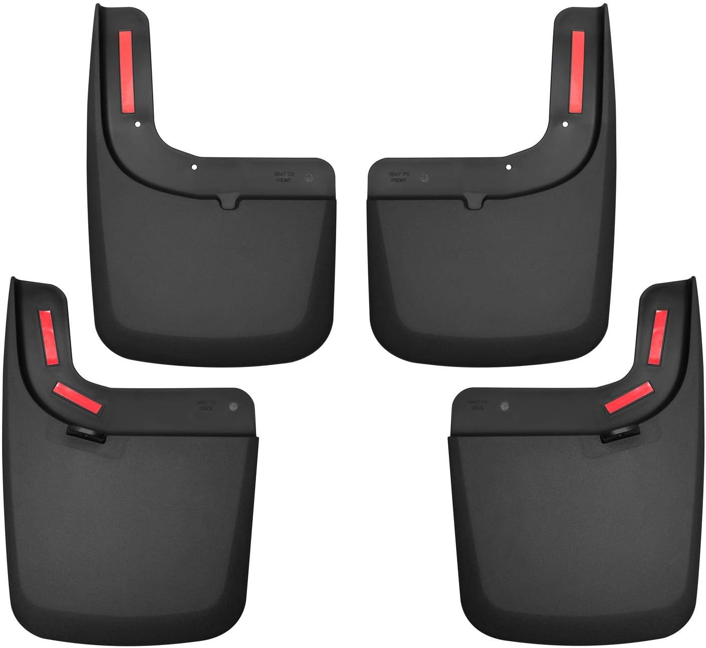 Husky Liners 58476 Front & Rear Mud Guards Fits 17-18 F250 with OEM Fender Flares WITH Fender Flares (not Tremor) Custom Front and Rear Mud Guard Set