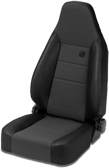 Bestop® 39438-15 TrailMax II Sport Black Denim High Back Vinyl with Fabric Insert Single Jeep Seat for 76-06 Jeep CJ and Wrangler
