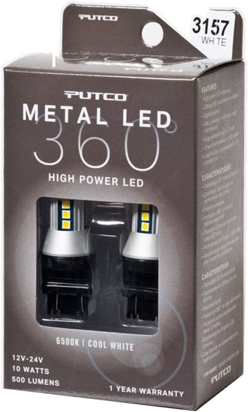 Putco Lighting 343157W-360 Metal LED 360 3157 Bulb Type White Metal LED 360 360 Count (Pack of 1) White