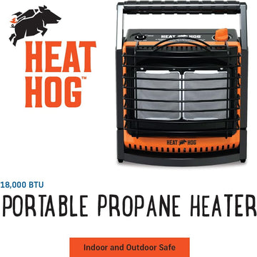Heat Hog Indoor/Outdoor Portable Propane Heater, 18,000 BTU, Black