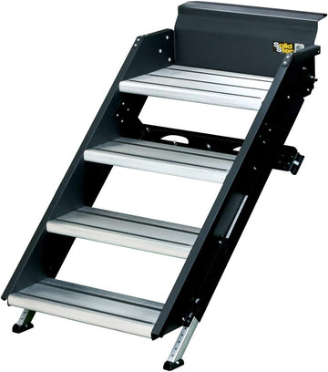 Lippert Components Solid Step Quad Step for RV and Travel Trailer Entry Doorway,30 inch -791575, Black 30-inch